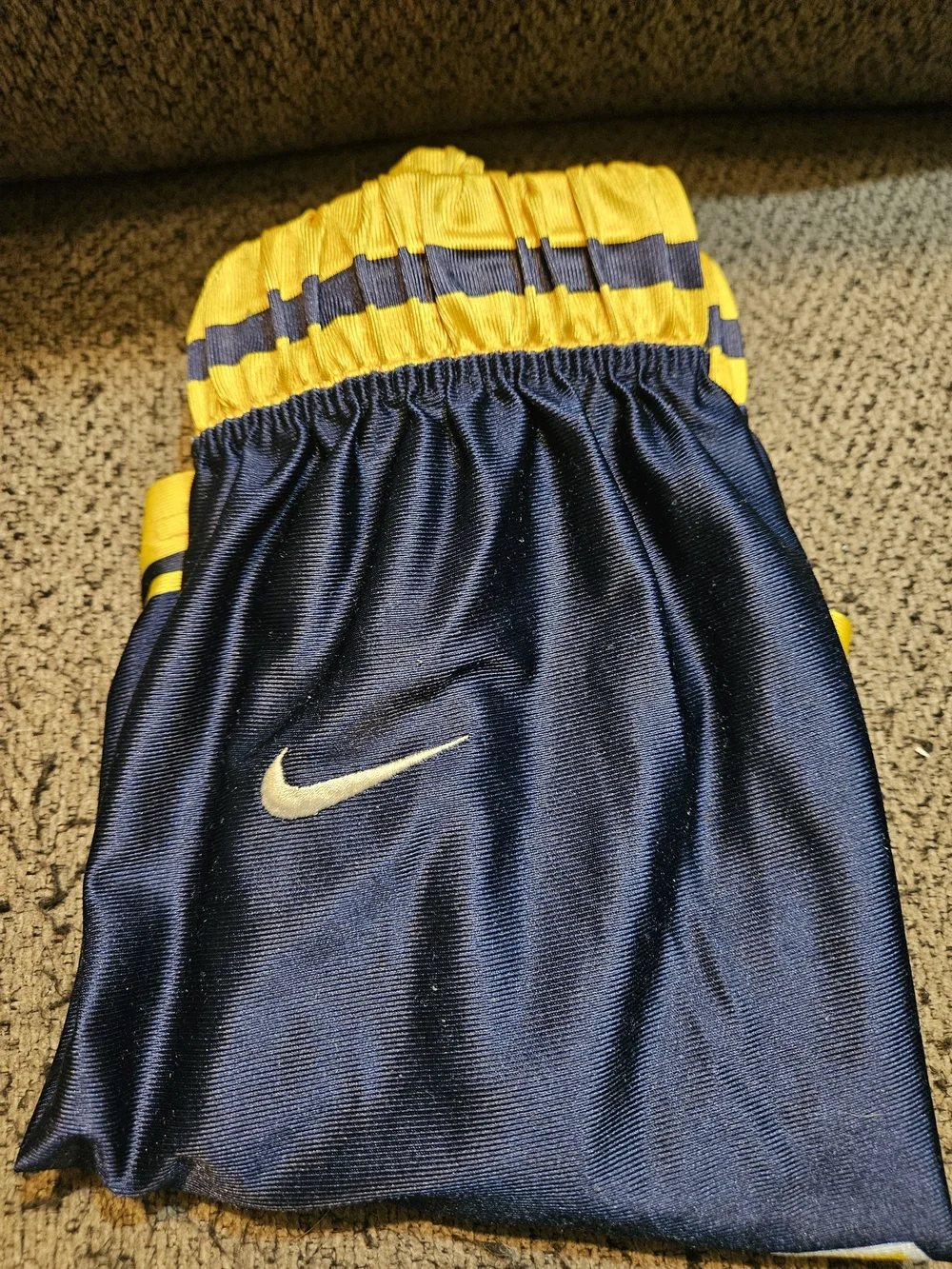 Nike Kids Navy and Yellow Sport Shorts